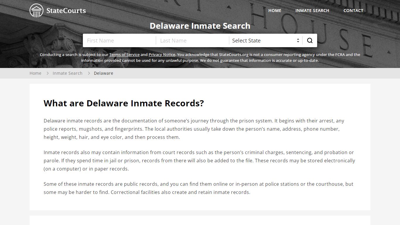 Delaware Inmate Search, Prison and Jail Information ...