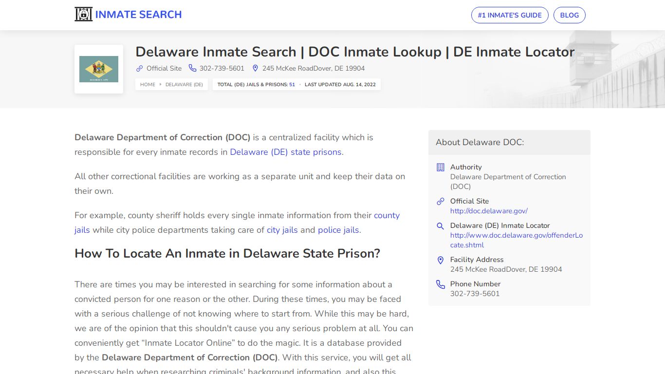Delaware Inmate Search | DOC Inmate Lookup | DE Inmate Locator